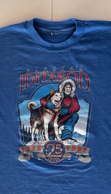 Large Vintage 90’s Alaskan Iditarod 25 Year Anniversary T-Shirt